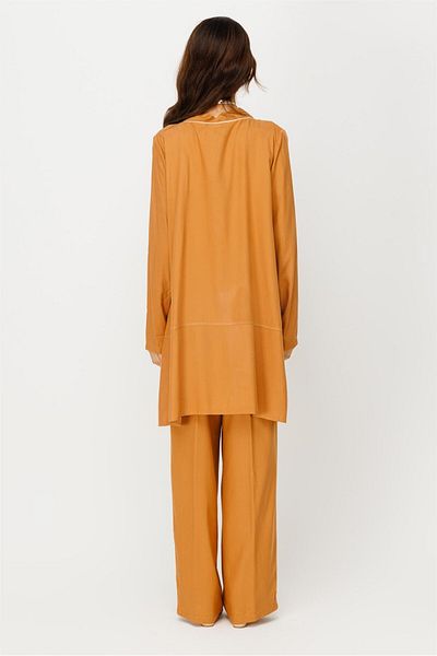 Esswaap Comfortable Fabric Jacket Trousers Tunic Cone Suit Cinnamon