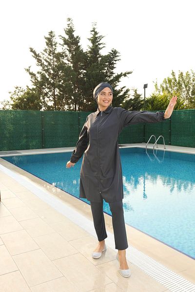 Starinci Mayo Costum de baie complet acoperit Parașuta Guler cămașă