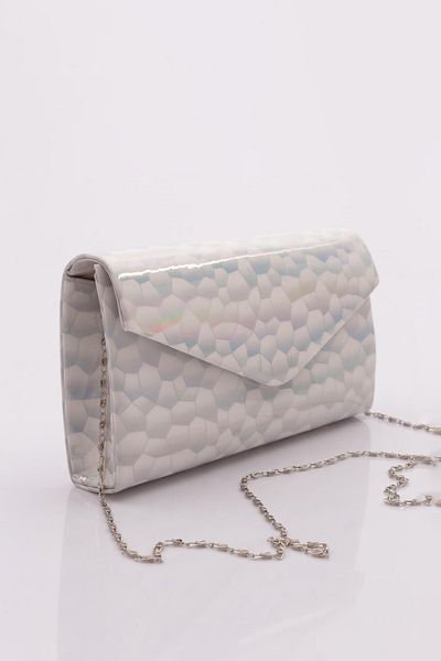 DGN Γυναικεία βραδινή τσάντα φορέματος White Crystal - 26235562322