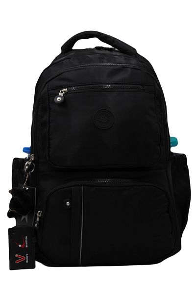 Bevitton Custom Water Repellent Fabric Black Unisex School Backpack A3162