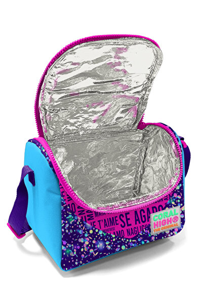 Coral High Kids Pink Purple Heart Patterned Thermo Lunchbox 11740