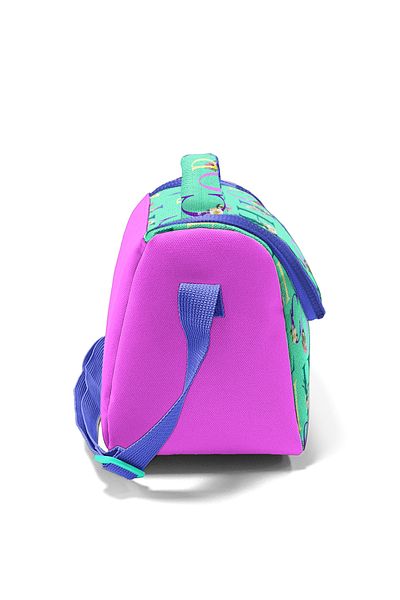 Coral High Kids Water Green Light Pink Monogram Patterned Thermo Lunch Box 11823