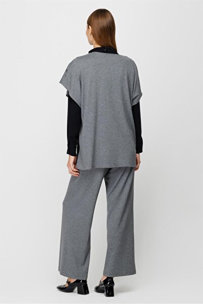 Esswaap Örme Kumaş Iç Tunik Triko Ve Pantolon Takım Antrasit