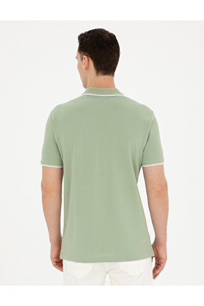 Pierre Cardin Πράσινο μπλουζάκι με γιακά πόλο από υφαντό ύφασμα