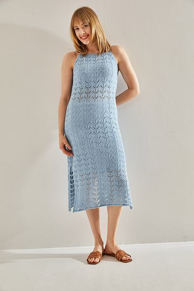 Bianco Lucci Rochie ajurata de dama - guler patrat, cu detalii cu fanta si captuseala, model nr: 20246112