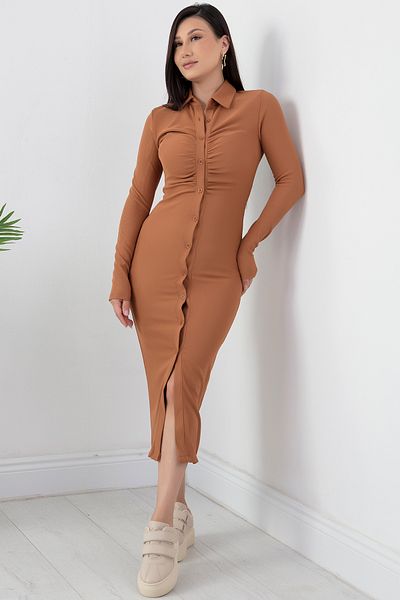 PULLIMM فستان مطوي بأزرار 1022-3074
