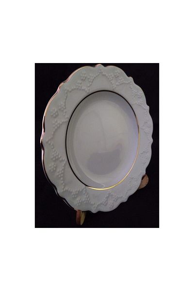 Porland Gold Gilded 2f 16cm Flat Dessert Plate Set of 6