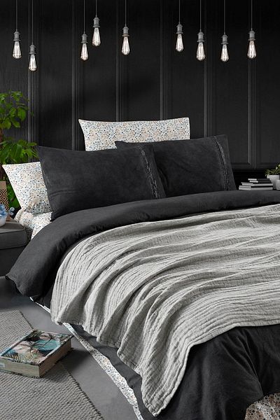 Miespiga Şal rustic cu 3 straturi din in, cu două feţe, umplut cu fibre super moi, patru anotimpuri, 140x190cm
