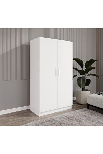 MERLİN MOBİLYA ŞİPAL 2 KAPILI 6 BÖLMELİ BEYAZ ELBİSE DOLABI