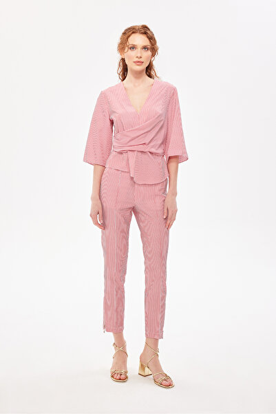 Berr-ın Classic Trousers with Zippered Legs Red