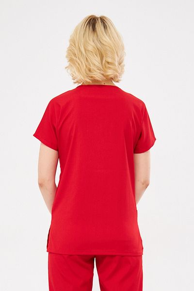 Class Üniforma Single Top Red Lycra Unisex Bat Sleeve Nurse and Doctor Uniform Hospital Uniform