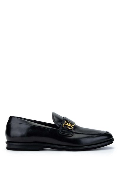 FABI Genuine Leather Black Men's Loafer Shoes