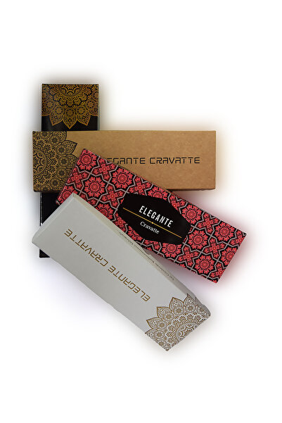 Elegante Cravatte Red Color Oxford Dobby Pattern Tie and Pocket Handkerchief