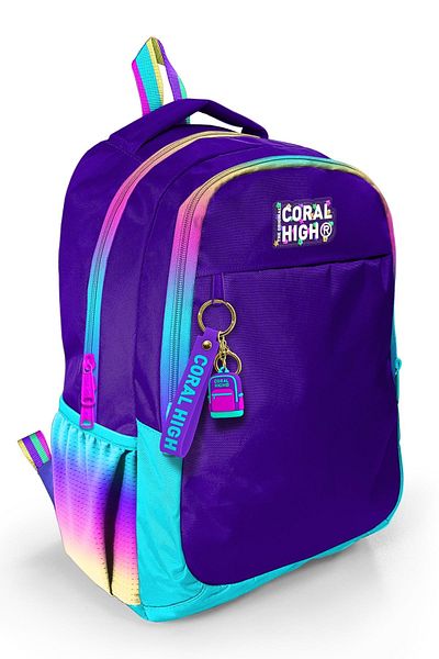Coral High Model 23662 - Rucsac de școală violet cu fermoar curcubeu pentru copii