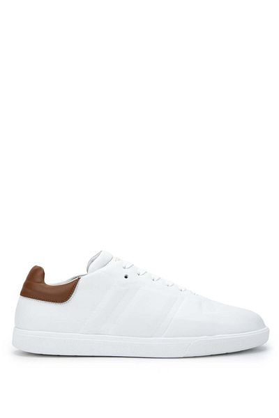 FABI Men's White Genuine Leather Sneakers - Sports Shoes