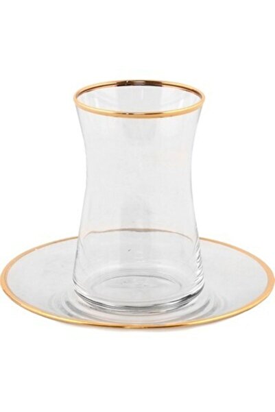 Paşabahçe Altın Yaldızlı Çay Seti 95483 6 Kişilik 12 Parça