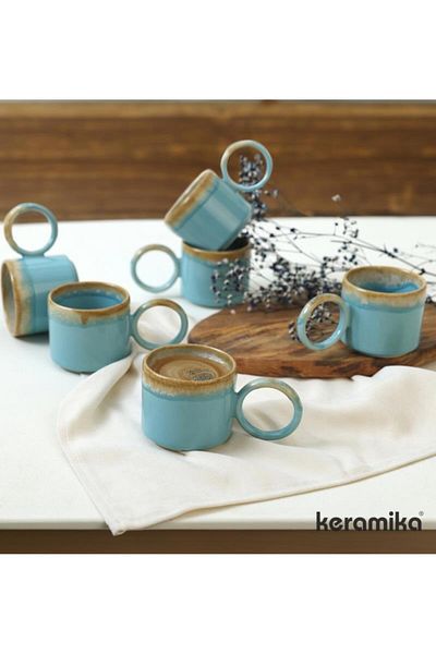 Keramika 8cm Stackable Ring Handle Teacup