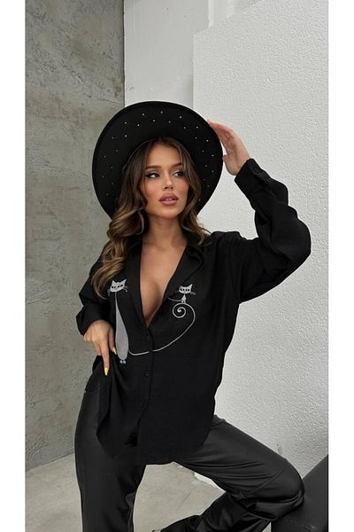 Ded COLLECTION Cămașă oversize cu mânecă lungă Cat de damă