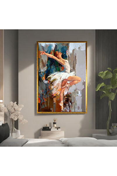 TrendCanvasArt Yağlıboya Efektli Renkli Balerin Dekoratif Kanvas Tablo,  Pop ...