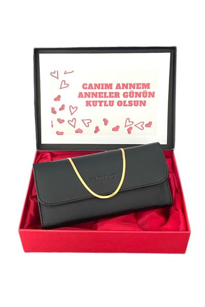 Carlino Carlino Leather Women's Wallet and Italian Steel Chain Necklace Gift Set - Mother's Day