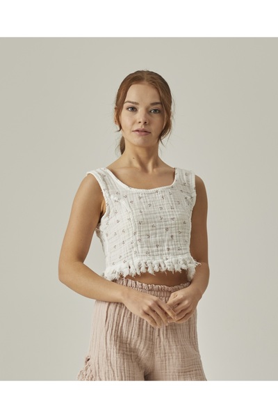 MUTİR PATTERNED TASSELED CROP