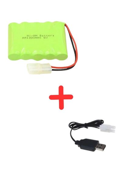 TNL 6v 1300mah 2li Tamiya Soketli Oyuncak Araba Pili+Usb Şarj Cihazı