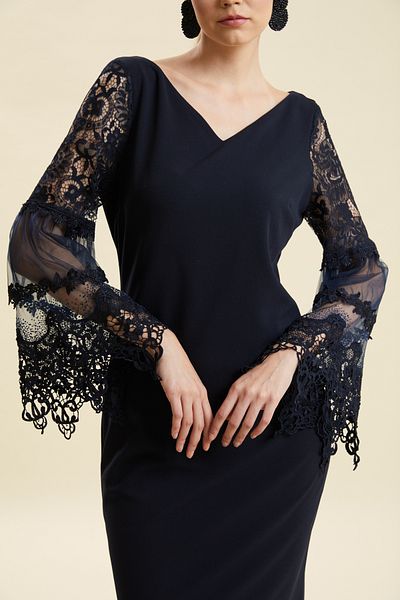 VERDA Lace Detailed Plus Size Evening Dress