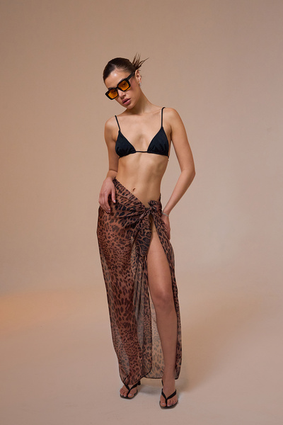 Mozto Leopard Printed Libra Pareo