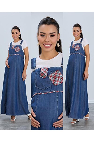 LİYACA HAMİLE KOT ELBİSESİ ASKILI/JİLE