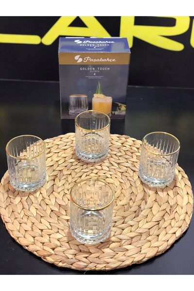 Paşabahçe 520014 Elysia 4-Piece Gold Glass / 210 Ml. 050oa