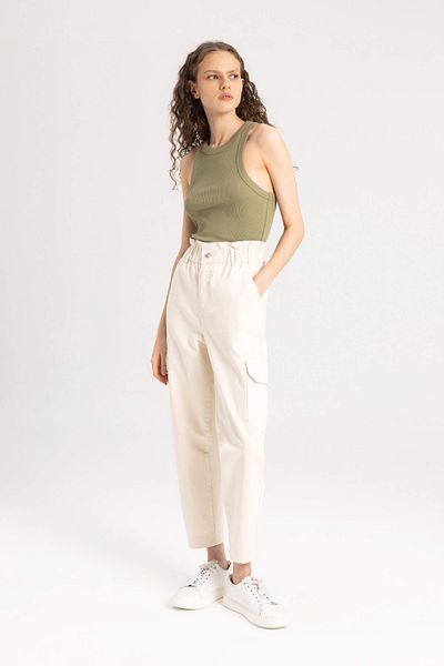 DeFacto Women's Ecru Jean Trousers - C1255ax/nm86