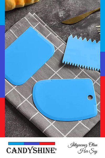 CandyShine Set of 3 Dough Cutter Scraper
