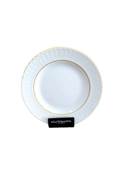 Kütahya Porselen 6 Pieces Mother of Pearl Gilded Dinner Plate 19 cm
