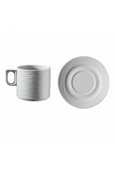 Kütahya Porselen Sea Wawe Coffee Cup and Saucer Set of 6