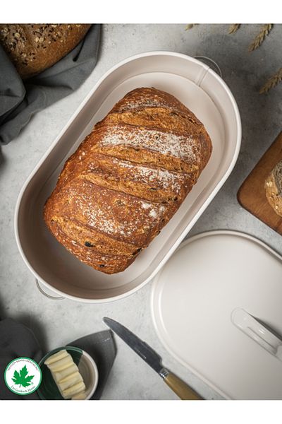 linmetal Metal Lid Bread Bowl (Bread Printed)