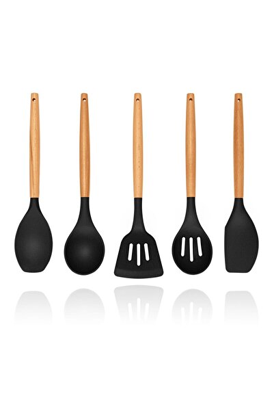 COOKCASE Service Sptaula Set Silicone 5 Piece Black