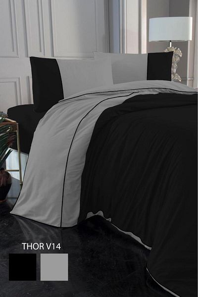 ALTINBAŞAK TEKSTİL Altınbaşak Thor 200x220 Plain Ranforce Duvet Cover Set red/black