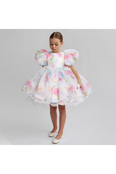 egolika kids Παιδικό βραδινό φόρεμα με μπαλόνι μανίκι - Κοριτσίστικο φόρεμα αποφοίτησης