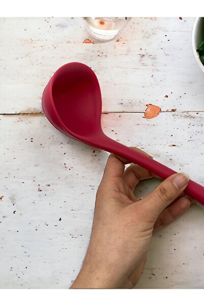 Multiamo Hard Tip Heat Resistant Fireproof Non-Stick Silicone 28 Cm Ladle 1 Piece / Four Color Options