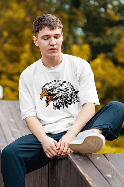 MYADA Μπλουζάκι Oversize σε στυλ Eagle Printed