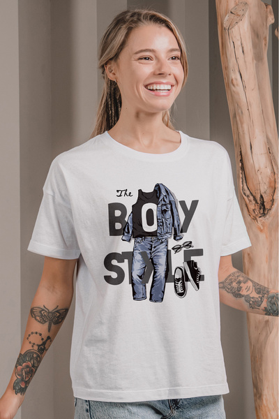 MYADA Brooklyn Text Design Štampano Oversize kroj T-shirt