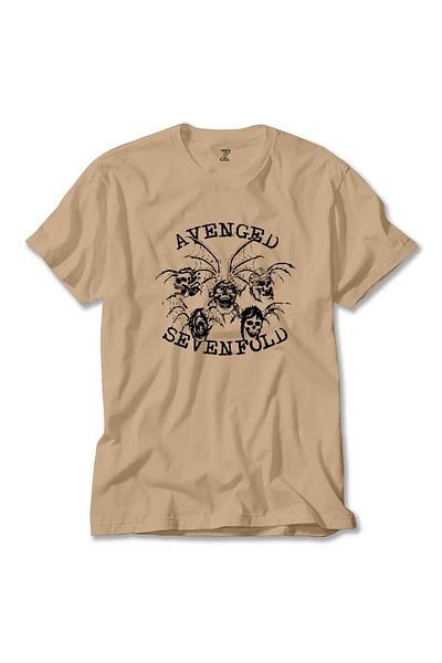 Z zepplin T-Shirt Avenged Sevenfold Smile Skulls Cream