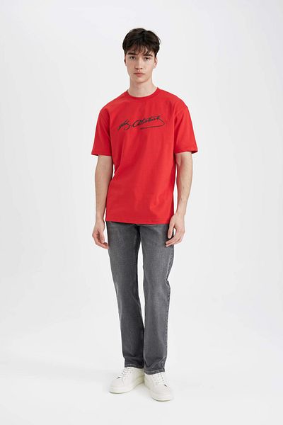 DeFacto Tricou roșu pentru bărbați - C5826AX/RD172