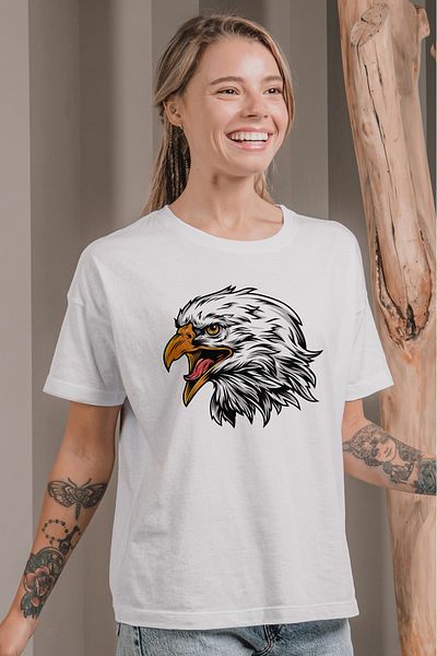 MYADA Μπλουζάκι Oversize σε στυλ Eagle Printed