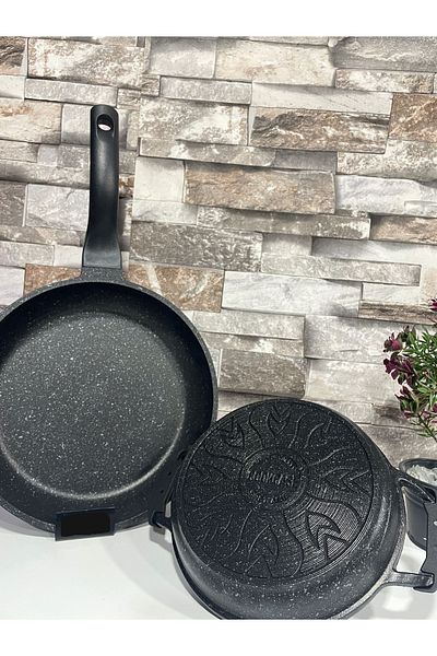 COOKCASE Granite Cast Pan And Saucepan (set) 4mm Body