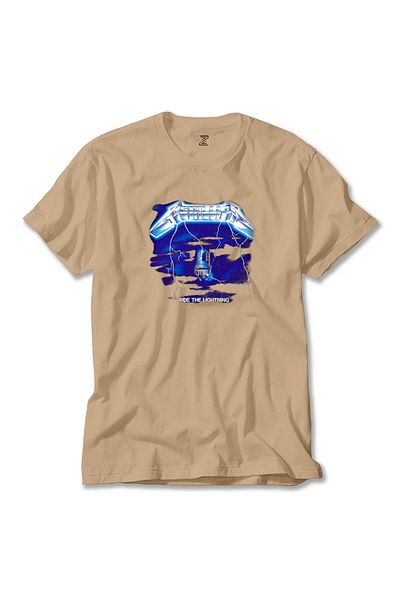 Z zepplin Metallica Ride The Lightning Cream T-Shirt