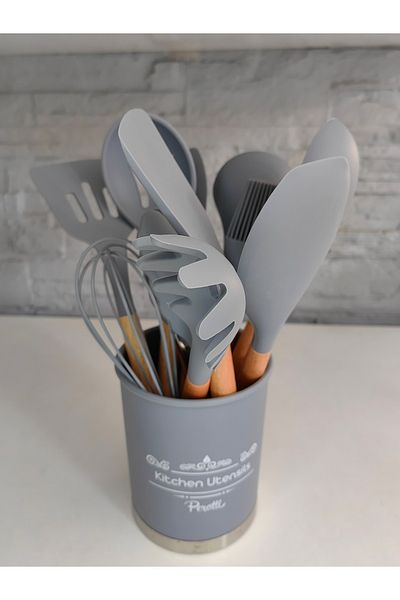 ALANYA HOME DECOR 12 Prc Nonstick Silicone Kitchen Utensils - Scoop Set Non-Stick Silicone Kitchen Utensils Ladle Set