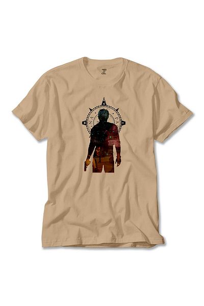 Z zepplin Uncharted 4 Nathan Drake - Κρεμ μπλουζάκι, Adventure Model