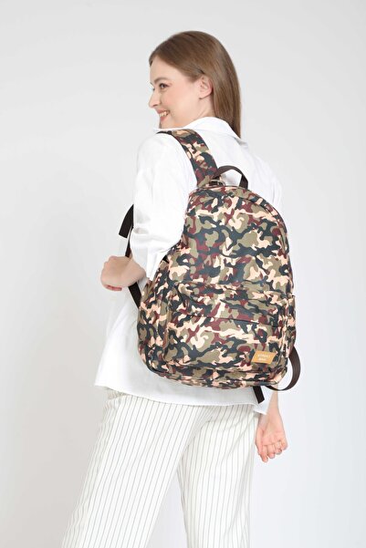 Street Bag Unisex Askeri Kamuflaj Desenli Su Geçirmez Sırt Çantası Günlük Okul Seyahat Kamp Kullanım