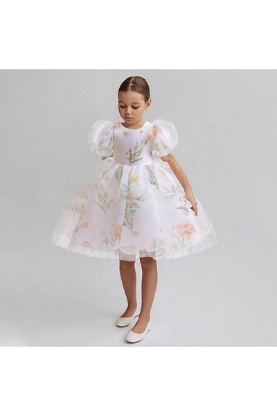 egolika kids Παιδικό βραδινό φόρεμα και φόρεμα αποφοίτησης με στάμπα Keukenhof - Σχέδιο με μανίκια με μπαλόνι